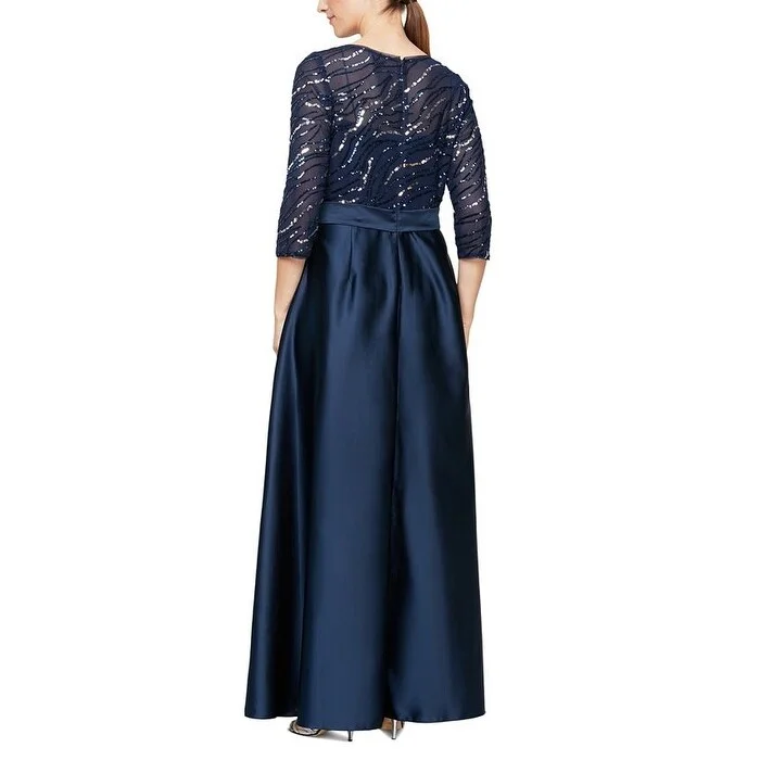 Alex Evenings Women's A Line Empire Waist Ball Gown Blue Size 4