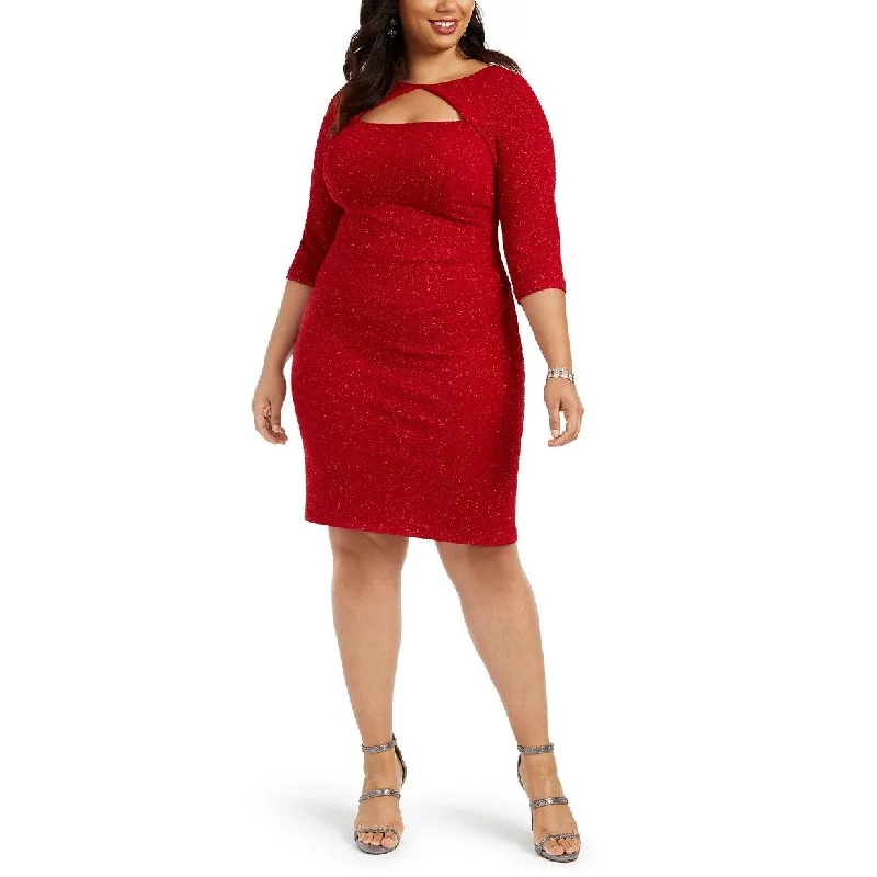 Alex Evenings Women's Plus Size Cutout Sheath Dress Red Size 20