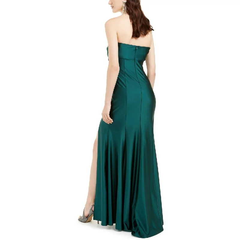 Jump Women's Satin Long Evening Dress Green Size 3