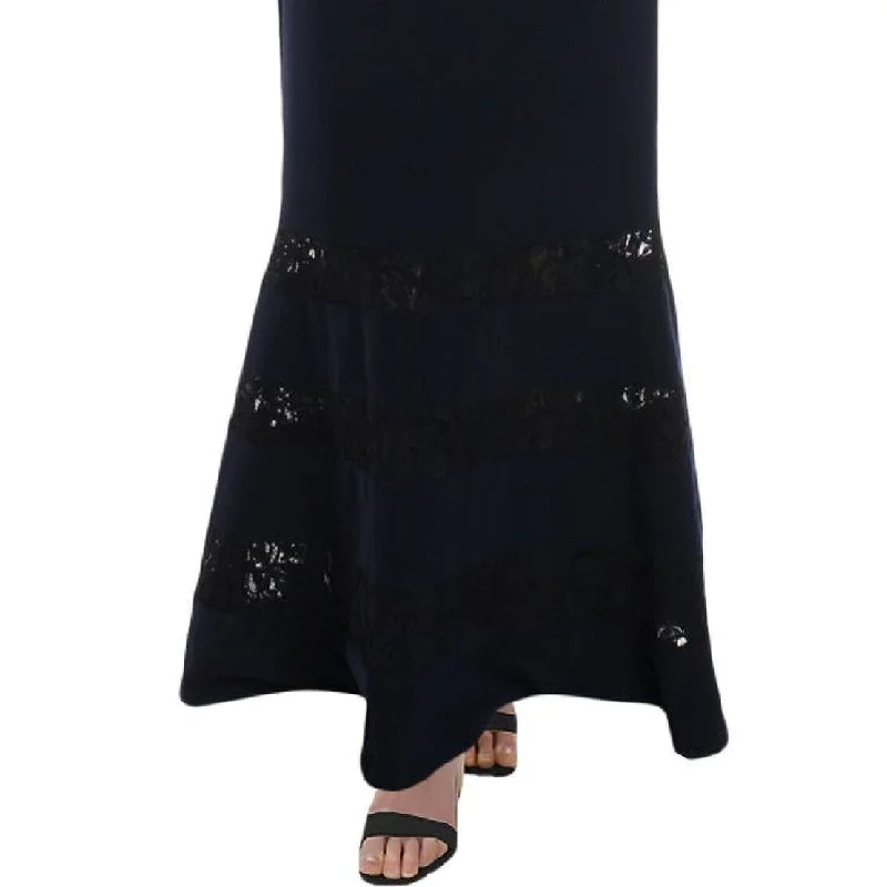 Ralph Lauren Women's Claudinah Off The Shoulder Lace Inset Evening Dress Blue Size 8