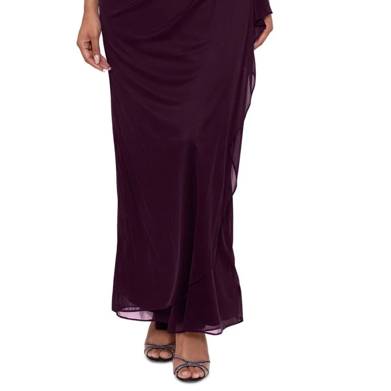 XSCAPE Women's Embellished Long Evening Dress Purple Size 12