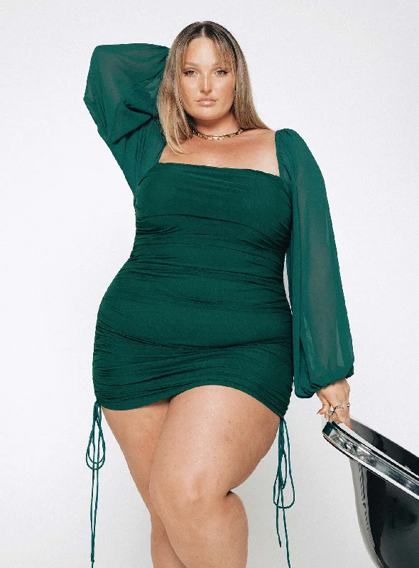 Aleena Mini Dress Green Curve