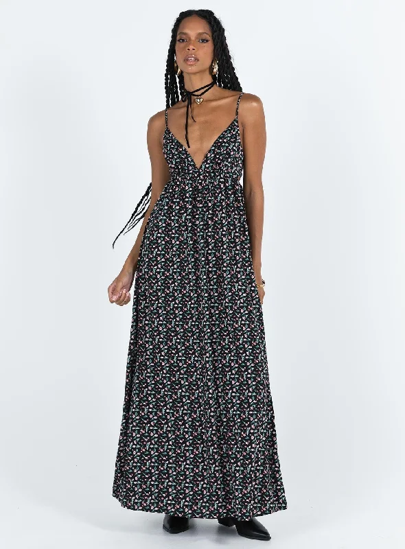 Koko Maxi Dress Black Floral