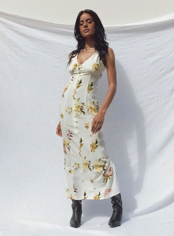 Malibu Maxi Dress Cream Multi