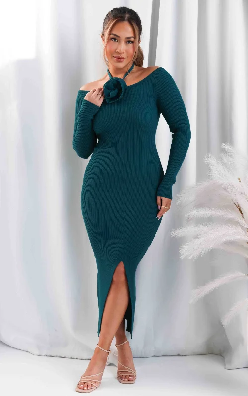 Rosabelle Knit Maxi Dress - Teal