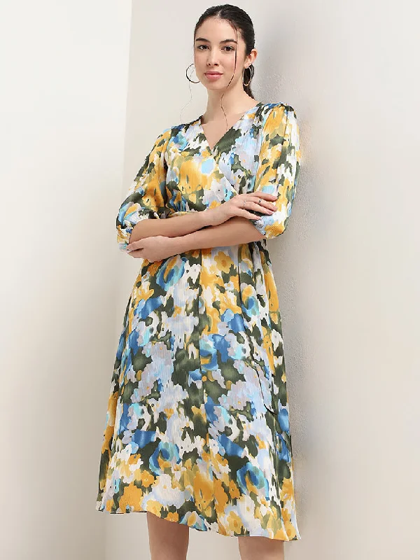 Wardrobe Multicolour Floral Print Midi Dress